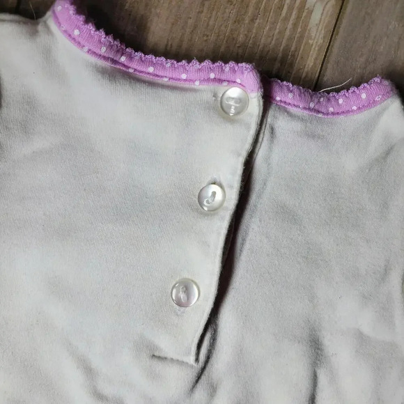 BabyWorks "Sweet Friend" Glittery White and Purple Polka Dot Bunny Top 3-6MOS - Picture 5 of 12